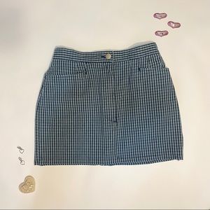 blue plaid mini skirt